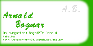 arnold bognar business card